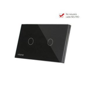 Interruptor Wifi RF Live Live SN Sin Neutro Black Touch 2 Canales