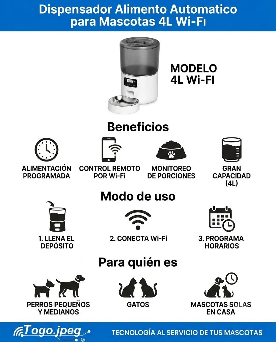 Dispensador Alimento Automatico para Mascotas Wi-FI - Imagen 4