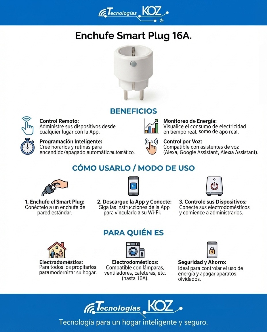 Enchufe Smart Plug 16 A Wifi Tuya Smart - Imagen 4