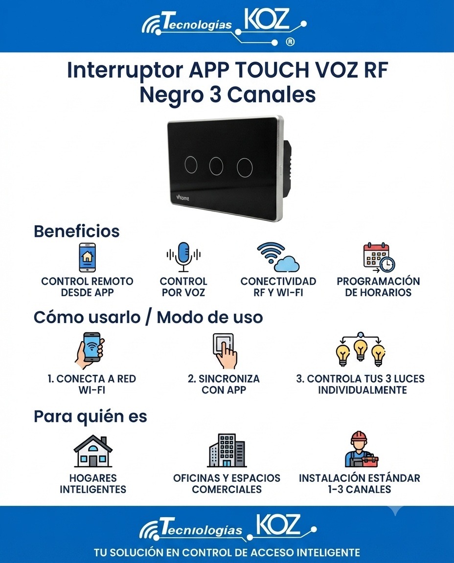 Interruptor Inteligente Touch Wi-Fi + RF - Imagen 4