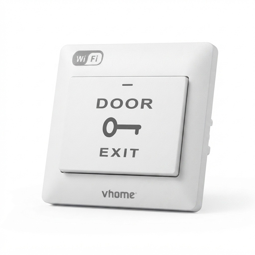 Botón de Salida Inteligente Wi-Fi Vhome | Pulsador para Portón y Chapa Eléctrica (Compatible con Alexa y Google Home)