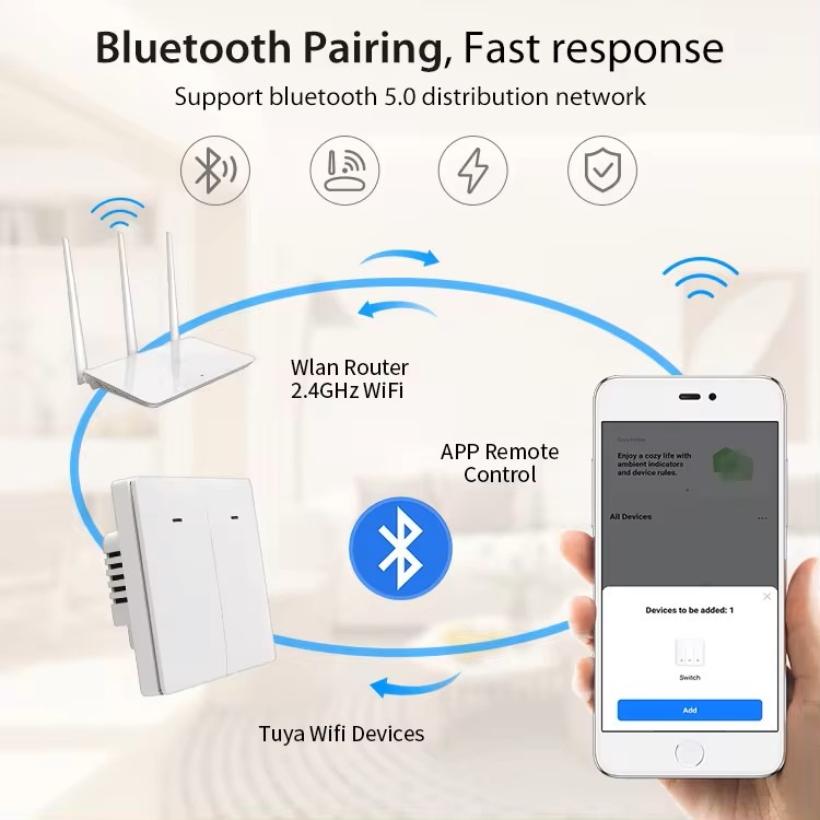 Interruptor Inteligente Wifi mecánico 2 botones Blanco - Imagen 4
