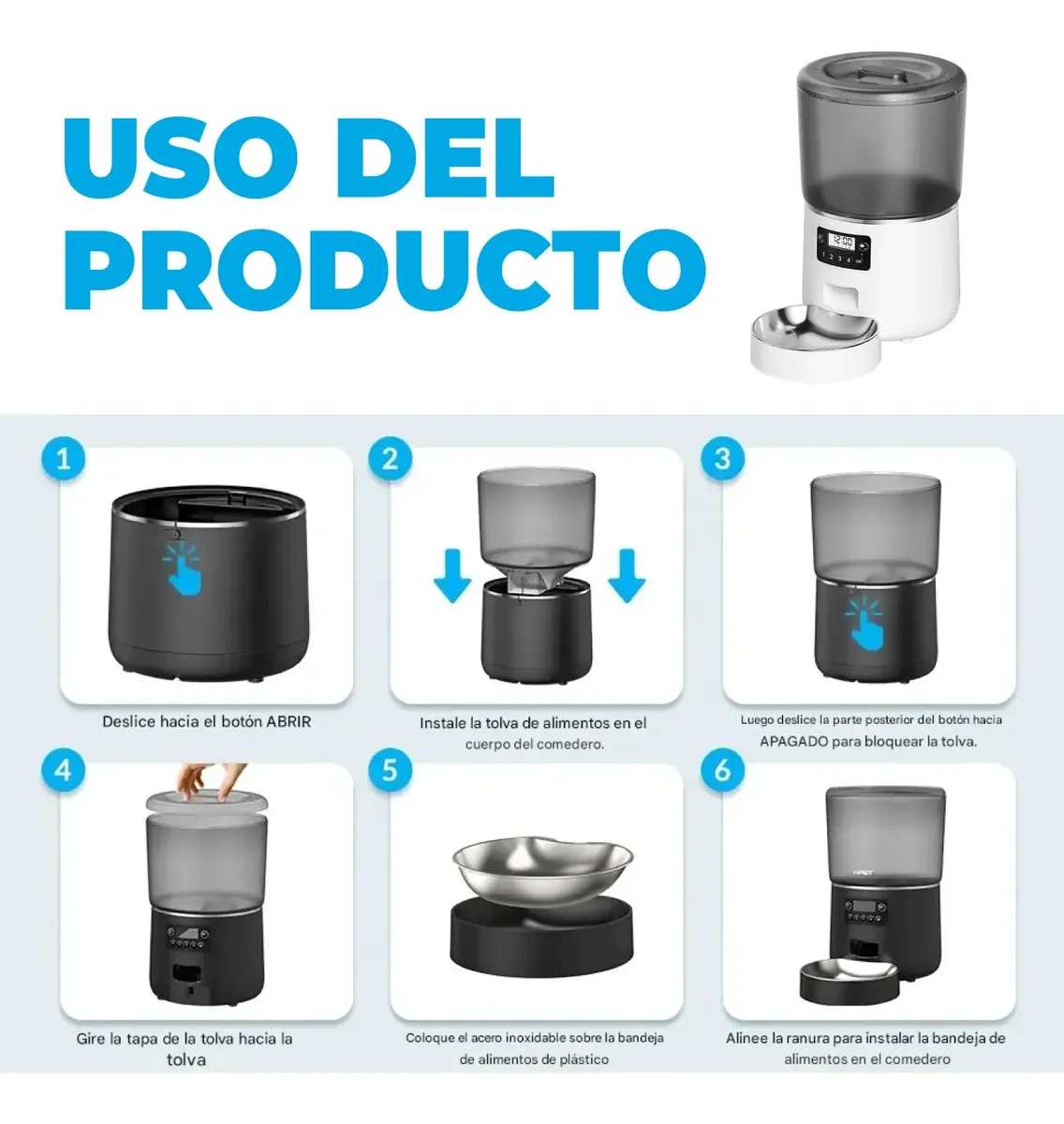Dispensador Alimento Automatico para Mascotas Wi-FI - Imagen 3