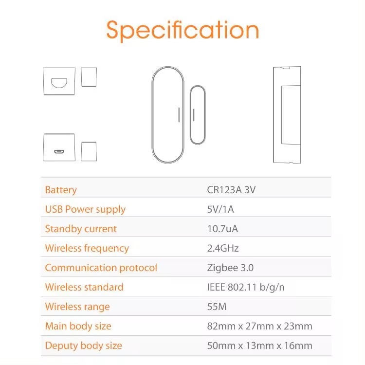 Sensor de Puerta Ventana Inteligente ZigBee - Imagen 3
